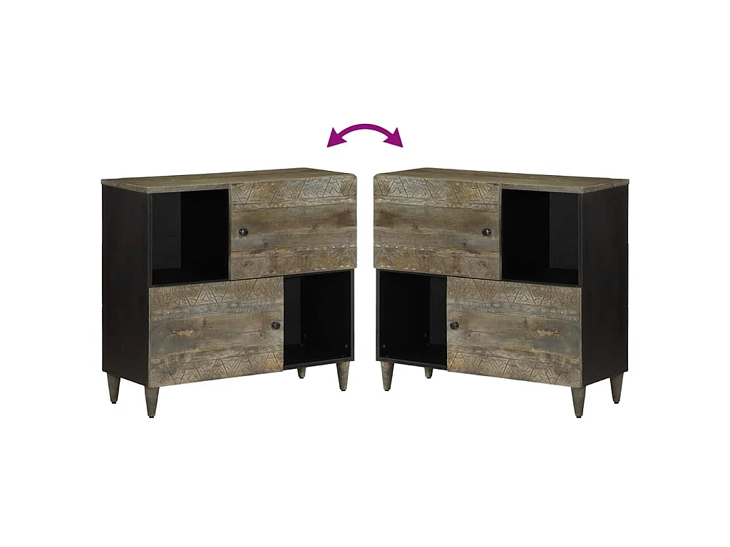 Buffet 80x33x75 cm bois massif de manguier