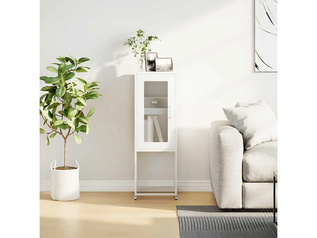 Buffet blanc 36x39x107 cm acier laminé à froid