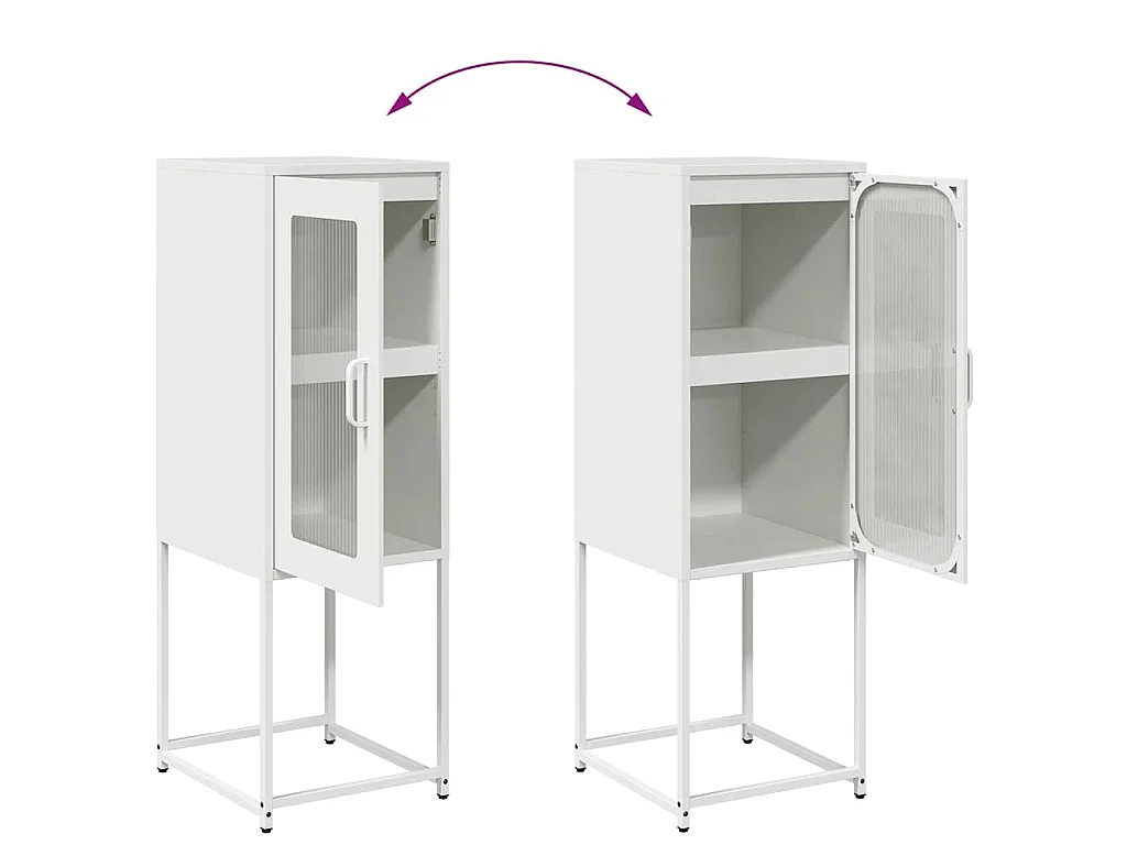 Buffet blanc 36x39x107 cm acier laminé à froid