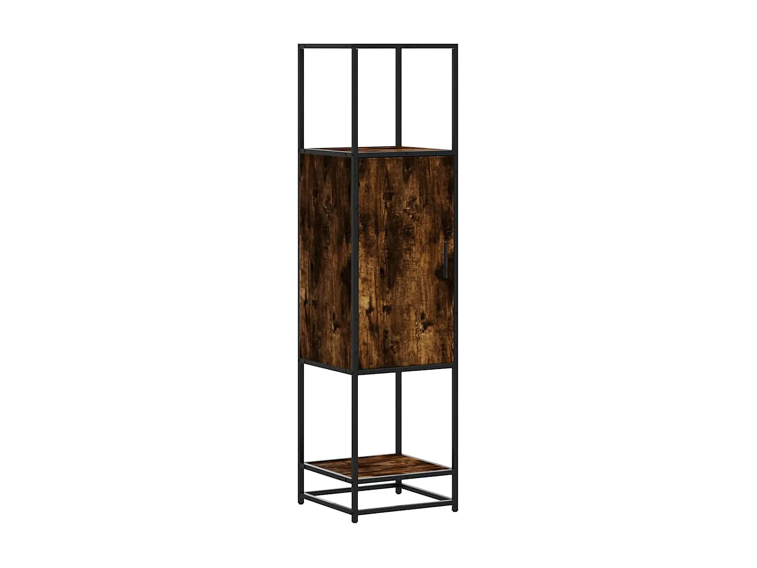 Buffet haut chêne fumé 35,5x35x139 cm bois d'ingénierie métal