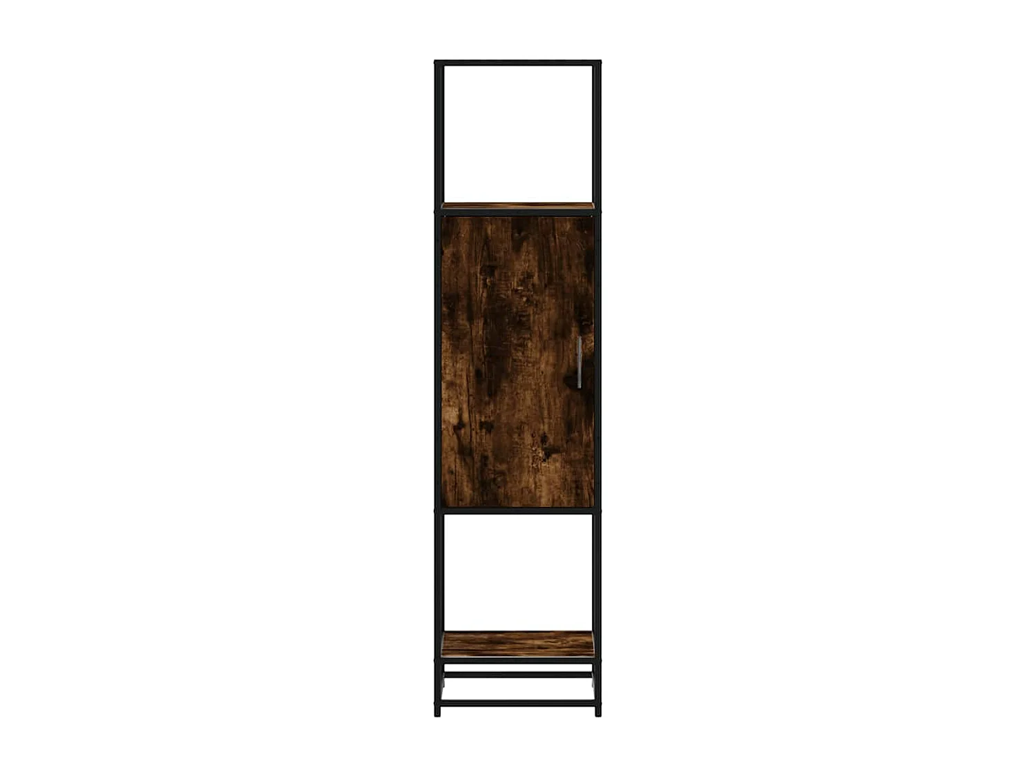 Buffet haut chêne fumé 35,5x35x139 cm bois d'ingénierie métal