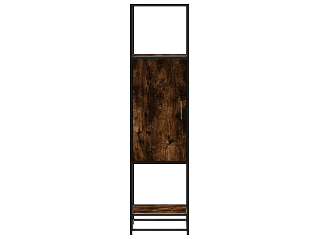 Buffet haut chêne fumé 35,5x35x139 cm bois d'ingénierie métal