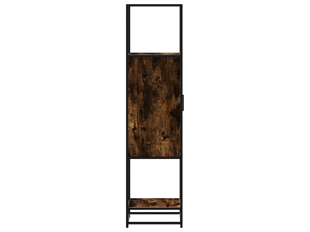 Buffet haut chêne fumé 35,5x35x139 cm bois d'ingénierie métal