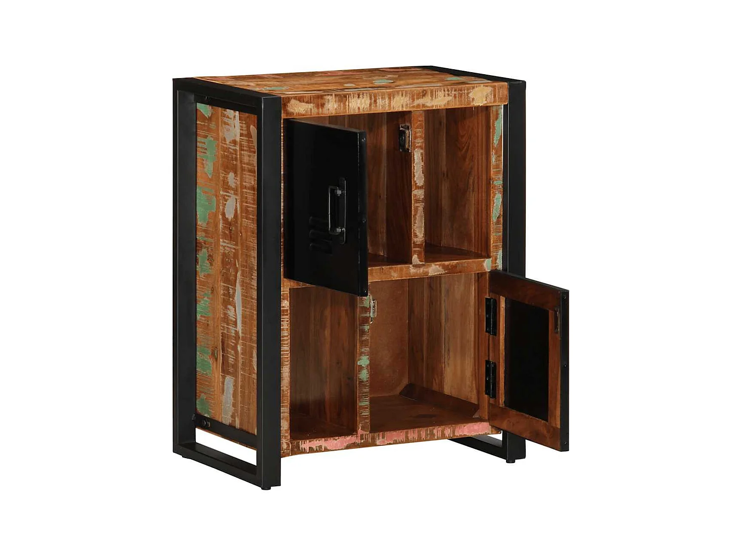 Buffet multicolore 55x35x70 cm bois massif récupération