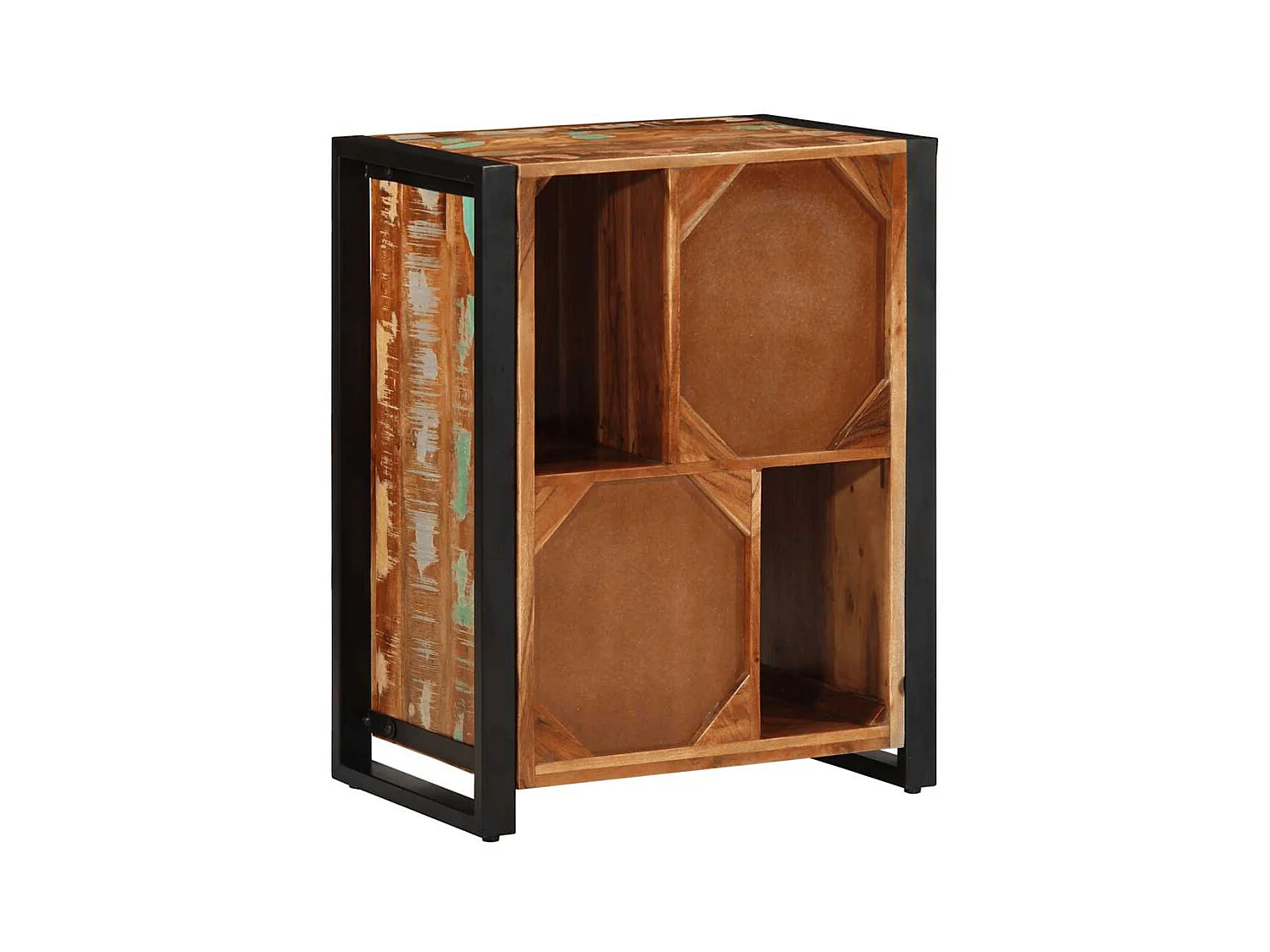 Buffet multicolore 55x35x70 cm bois massif récupération