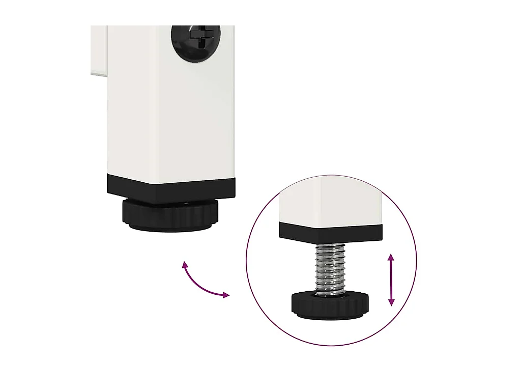 Aparador de acero laminado en frío blanco 100,5x39x107 cm