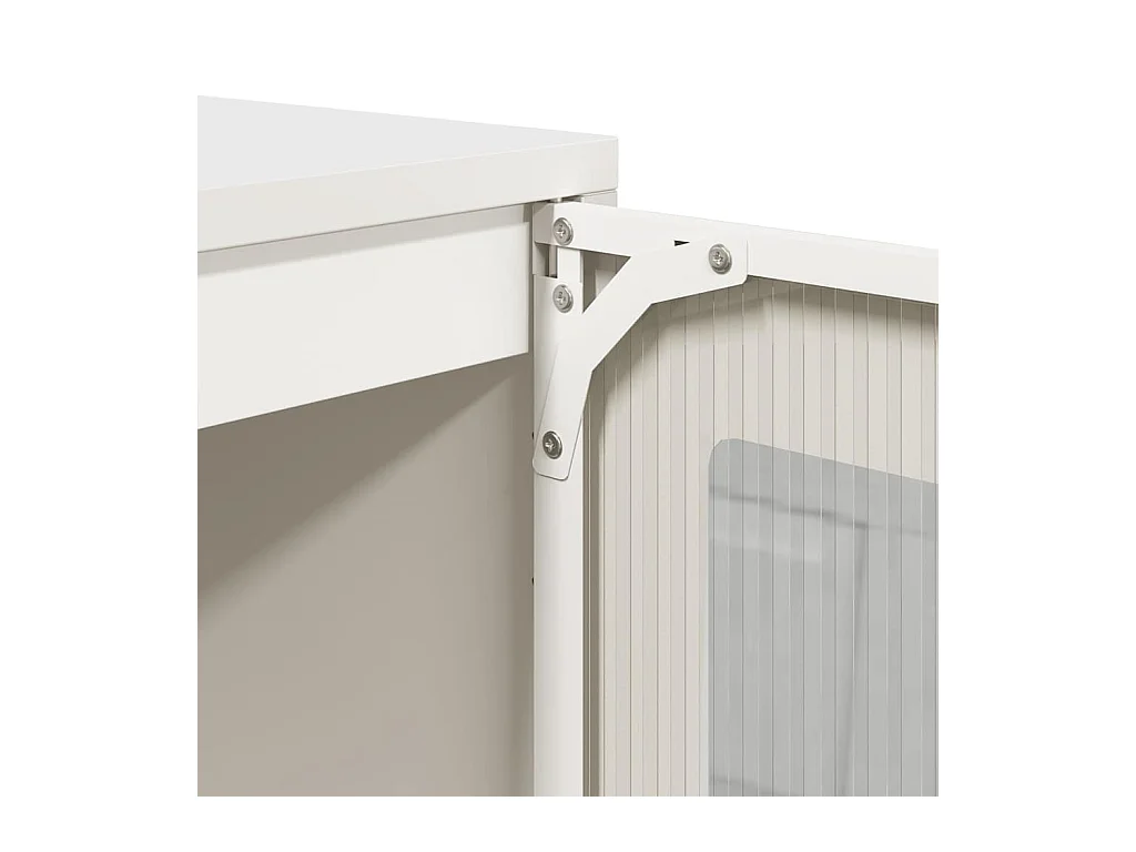 Aparador de acero laminado en frío blanco 100,5x39x107 cm