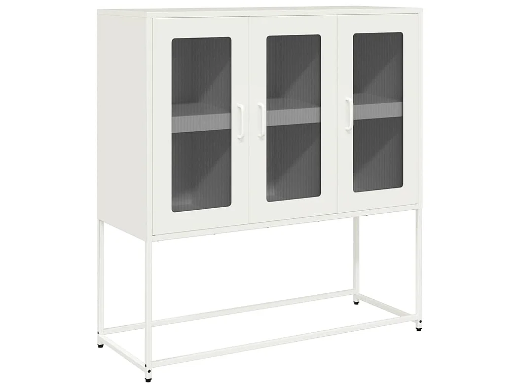 Aparador de acero laminado en frío blanco 100,5x39x107 cm