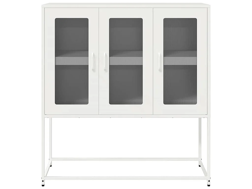 Aparador de acero laminado en frío blanco 100,5x39x107 cm