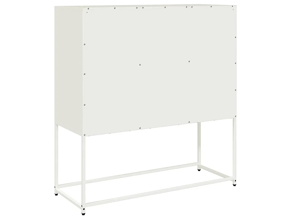 Aparador de acero laminado en frío blanco 100,5x39x107 cm