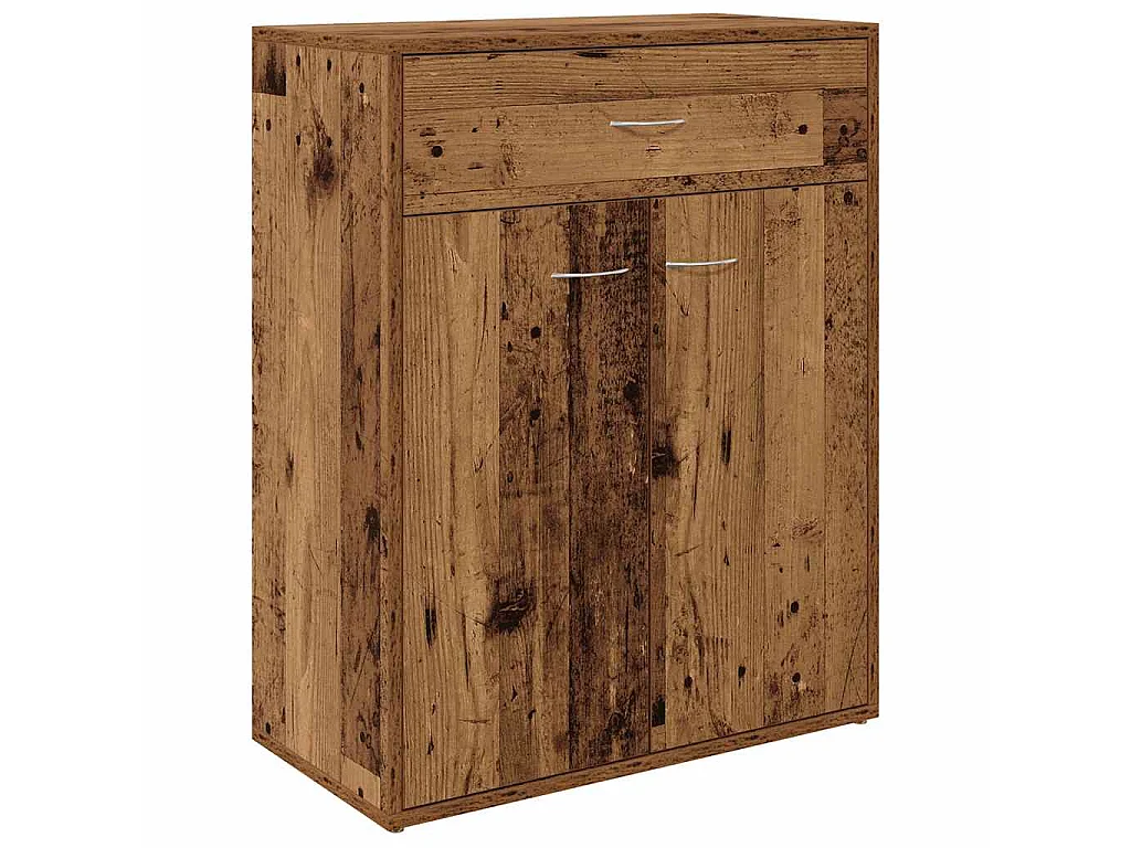 Dressoir 60x30x75 cm bewerkt hout oud houtkleurig
