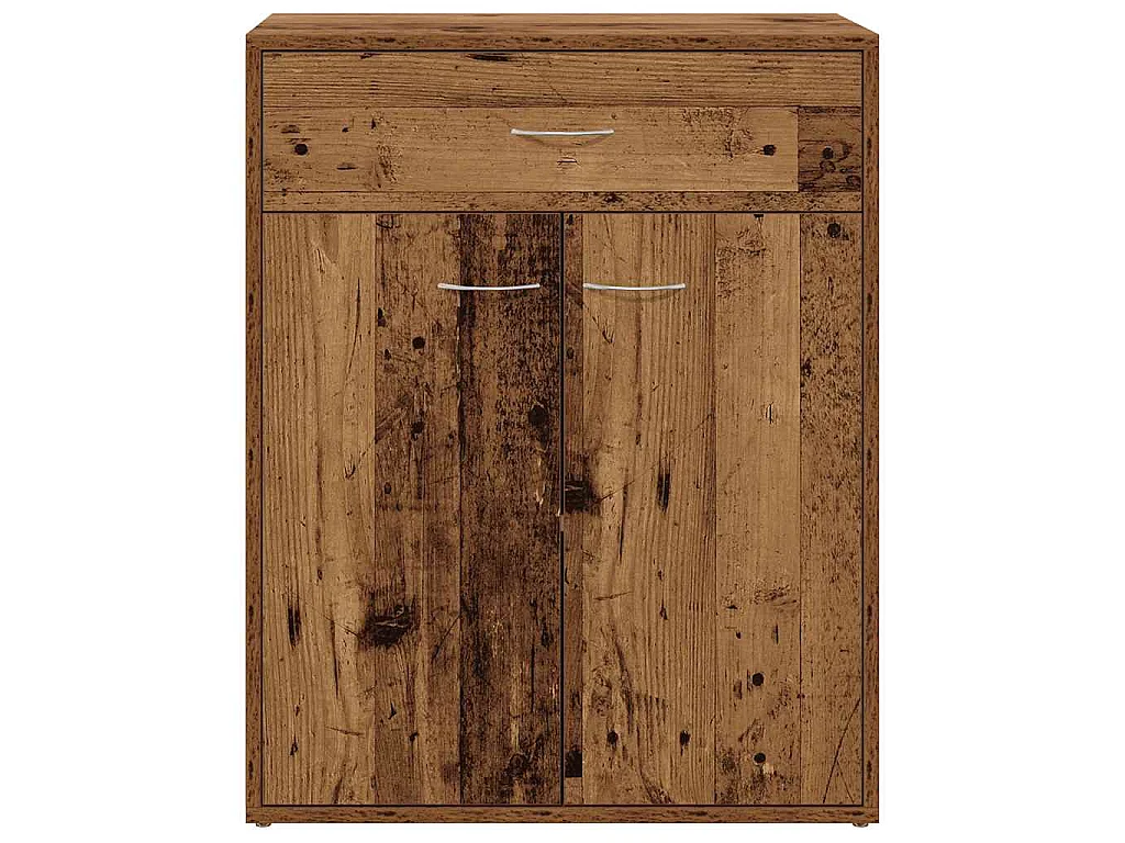 Dressoir 60x30x75 cm bewerkt hout oud houtkleurig