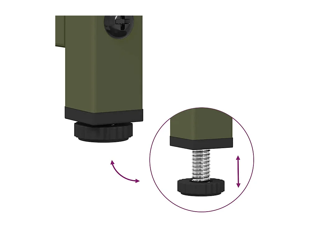 Buffet haut vert olive 36x39x123 cm acier laminé à froid