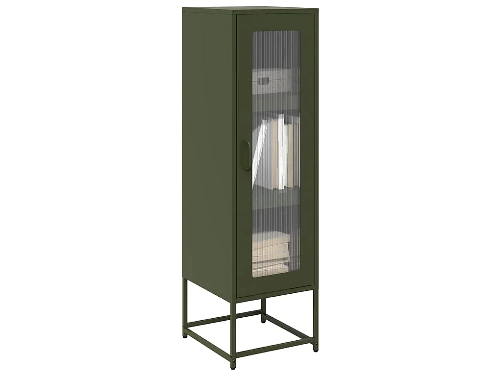 Buffet haut vert olive 36x39x123 cm acier laminé à froid