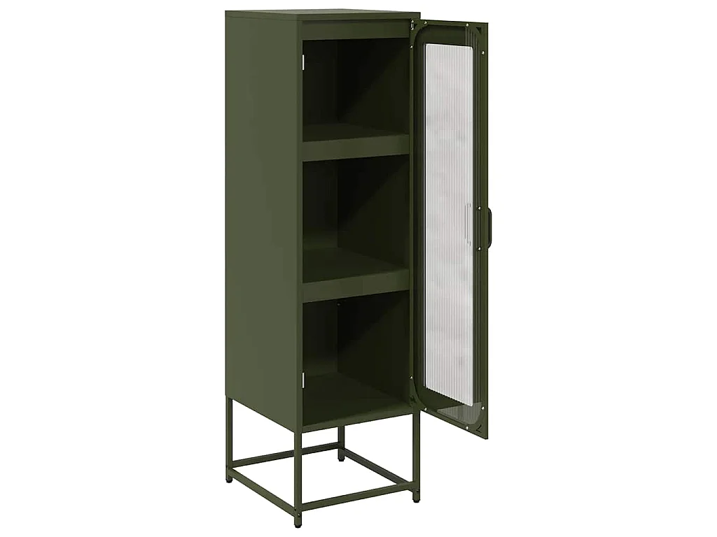 Buffet haut vert olive 36x39x123 cm acier laminé à froid