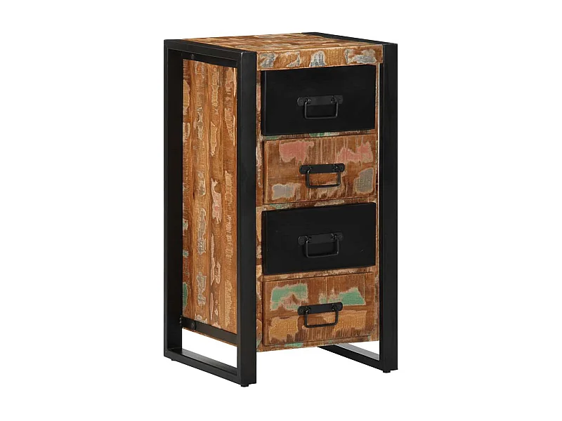 Schubladenschrank Mehrfarbig 40x40x75 cm Altholz Massiv