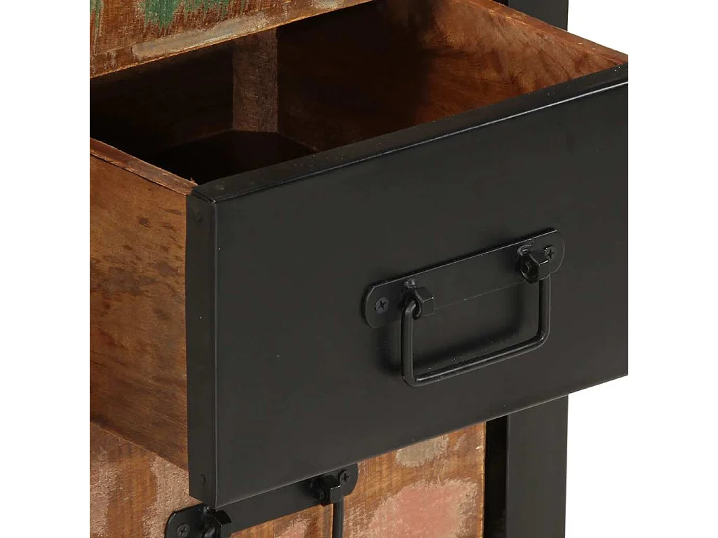 Cassettiera Multicolore 40x40x75 cm Legno Massello di Recupero