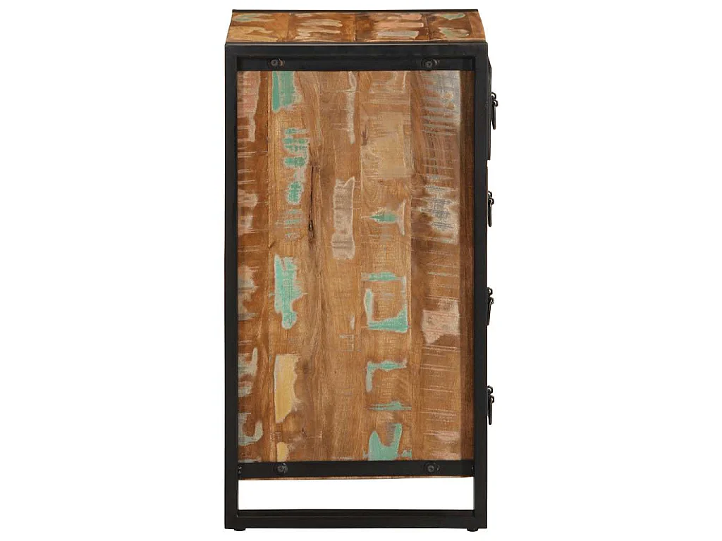 Armário gavetas 40x40x90 cm madeira recuperada maciça multicor