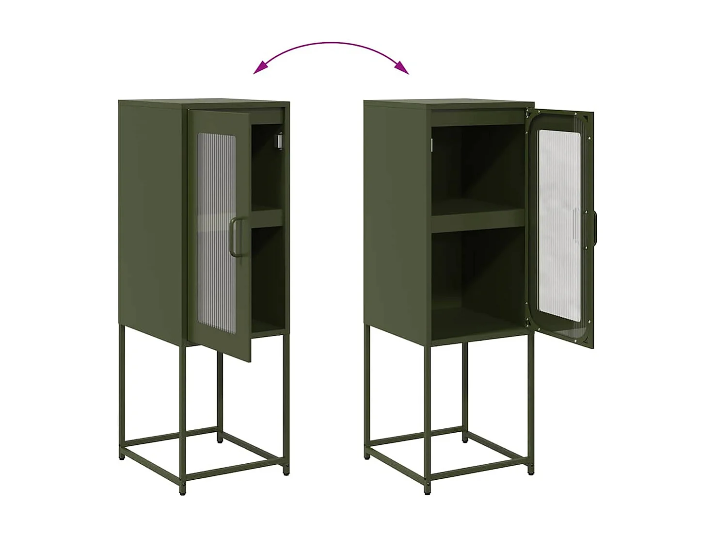 Buffet vert olive 36x39x107 cm acier laminé à froid