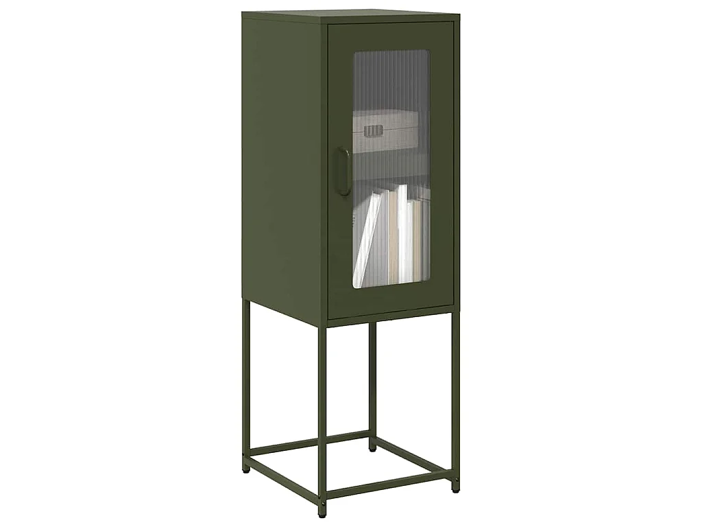 Buffet vert olive 36x39x107 cm acier laminé à froid