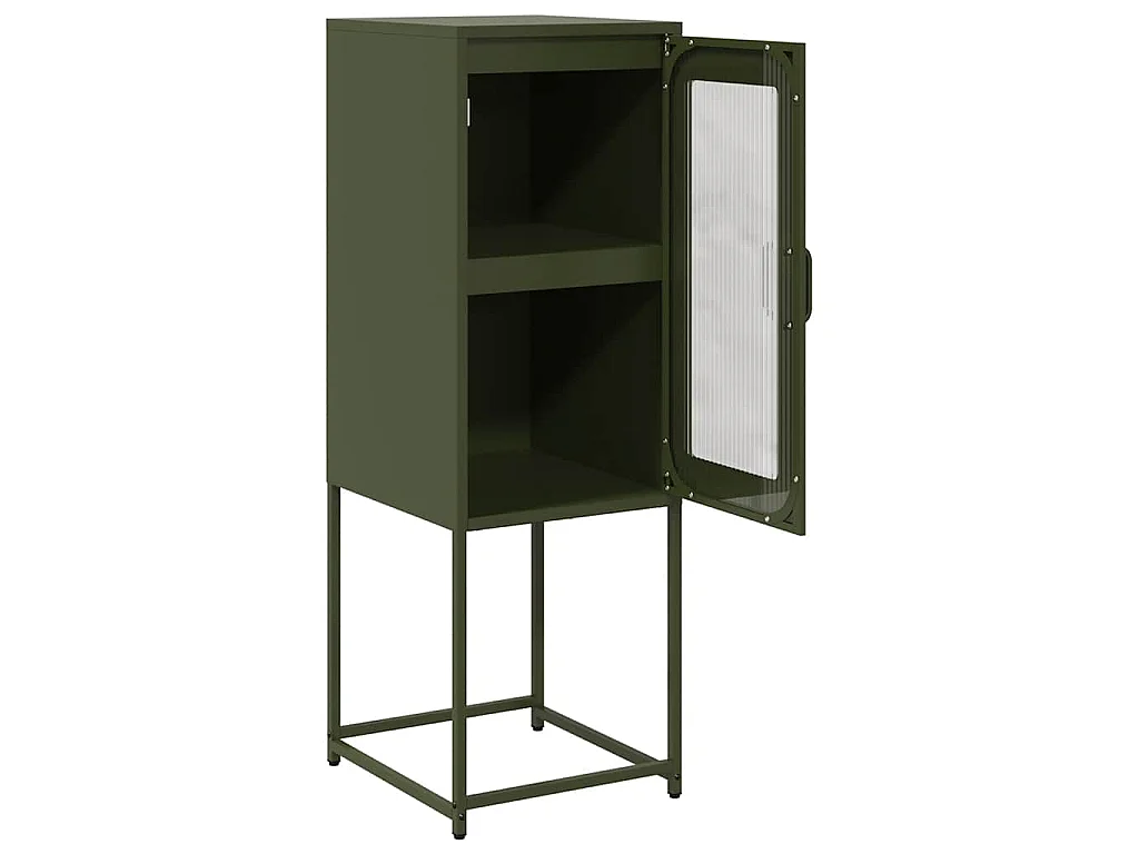 Buffet vert olive 36x39x107 cm acier laminé à froid