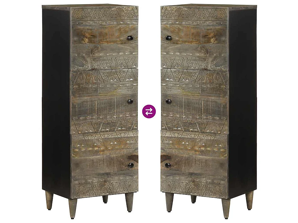 Aparador alto madera maciza de mango 40x33x110 cm