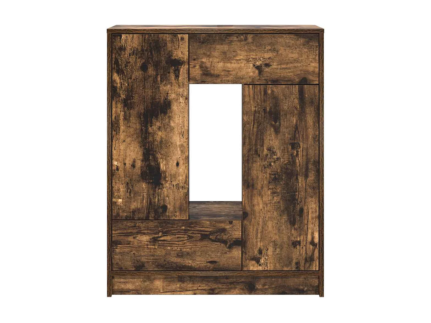 Buffet avec tiroirs et portes chêne fumé 73x31x90 cm