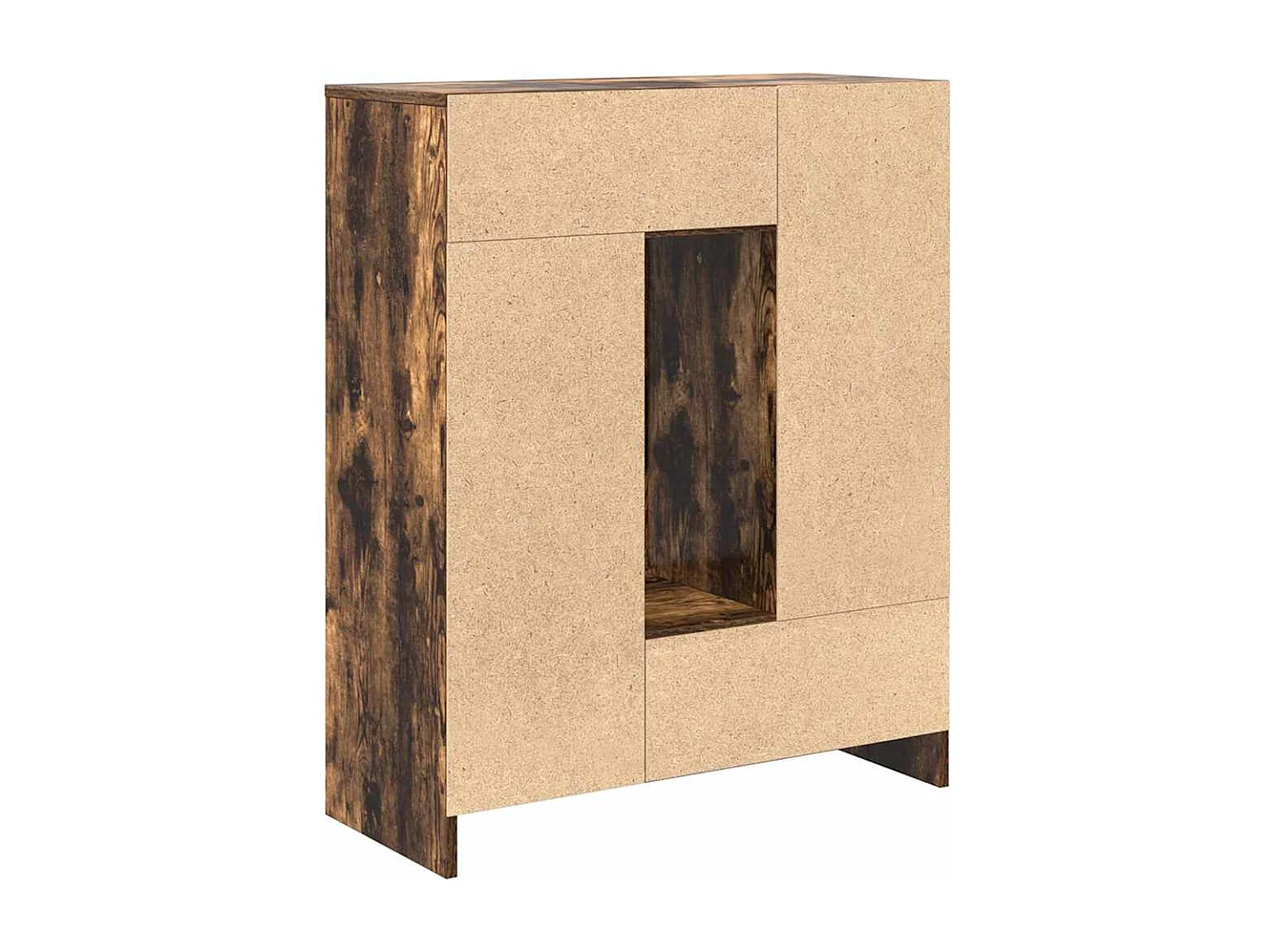 Buffet avec tiroirs et portes chêne fumé 73x31x90 cm