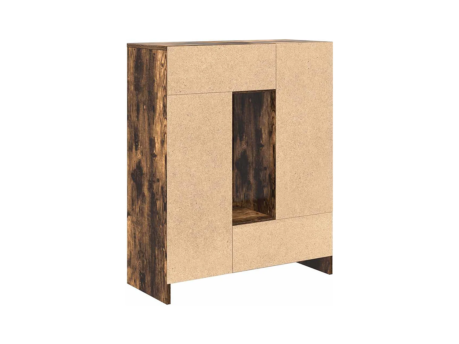 Buffet avec tiroirs et portes chêne fumé 73x31x90 cm
