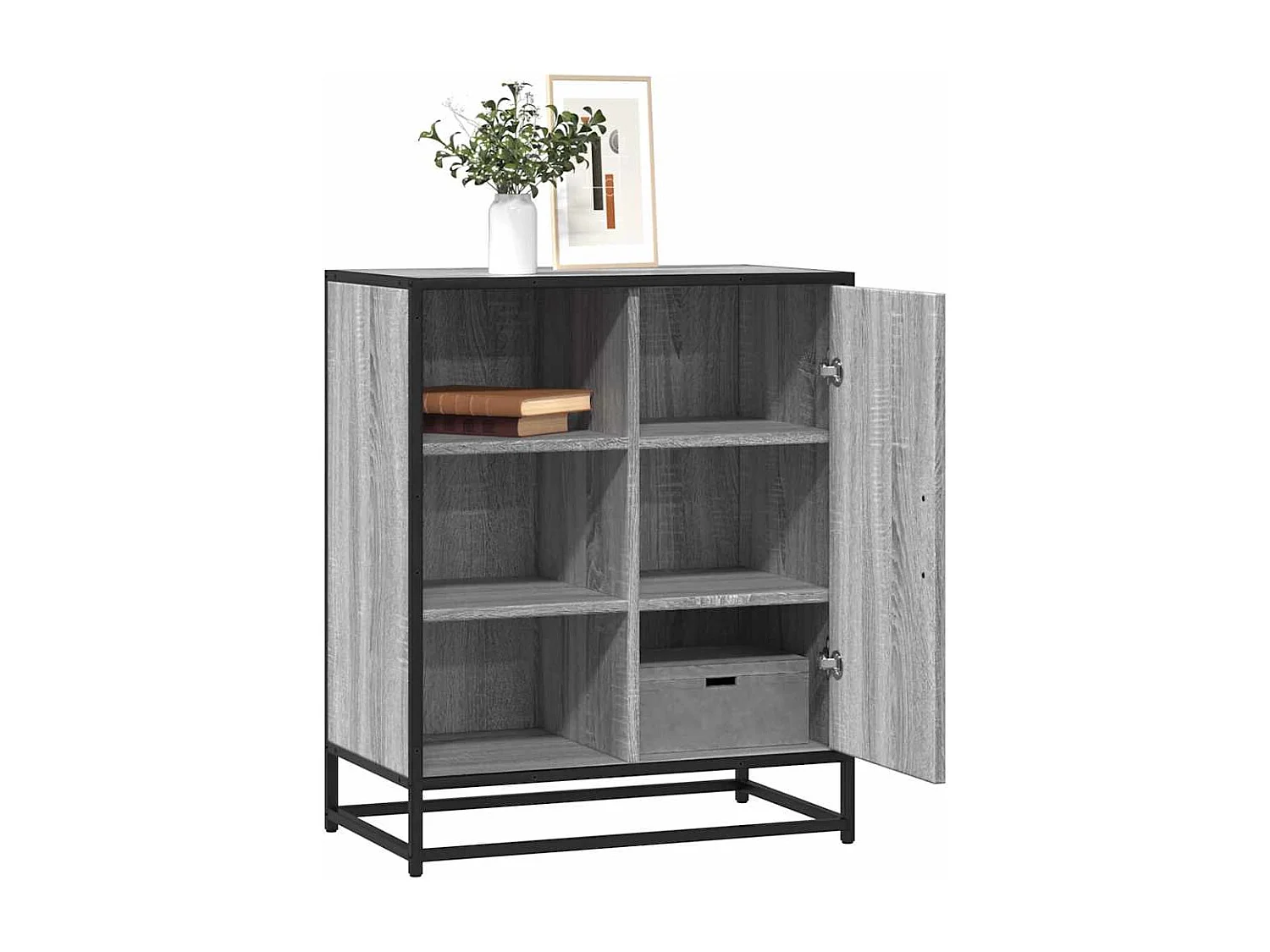 Buffet sonoma gris 62x35x76 cm bois d'ingénierie