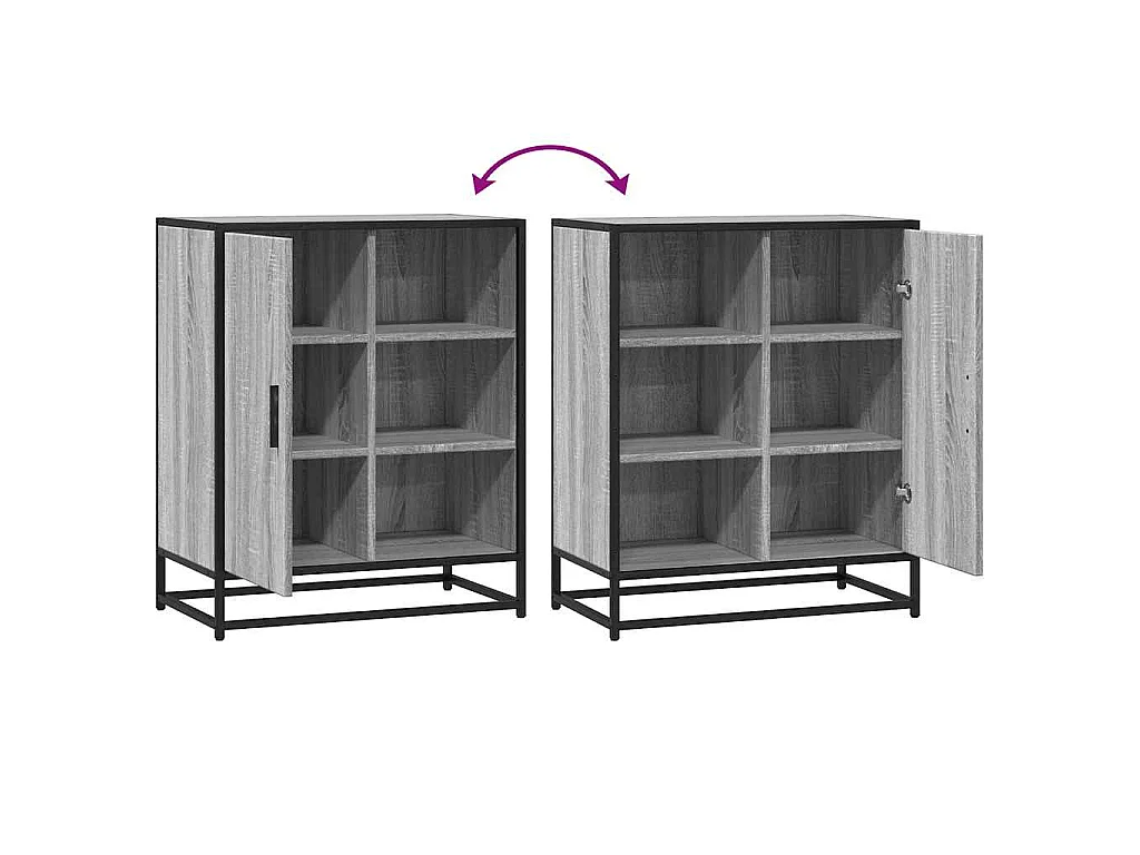 Buffet sonoma gris 62x35x76 cm bois d'ingénierie
