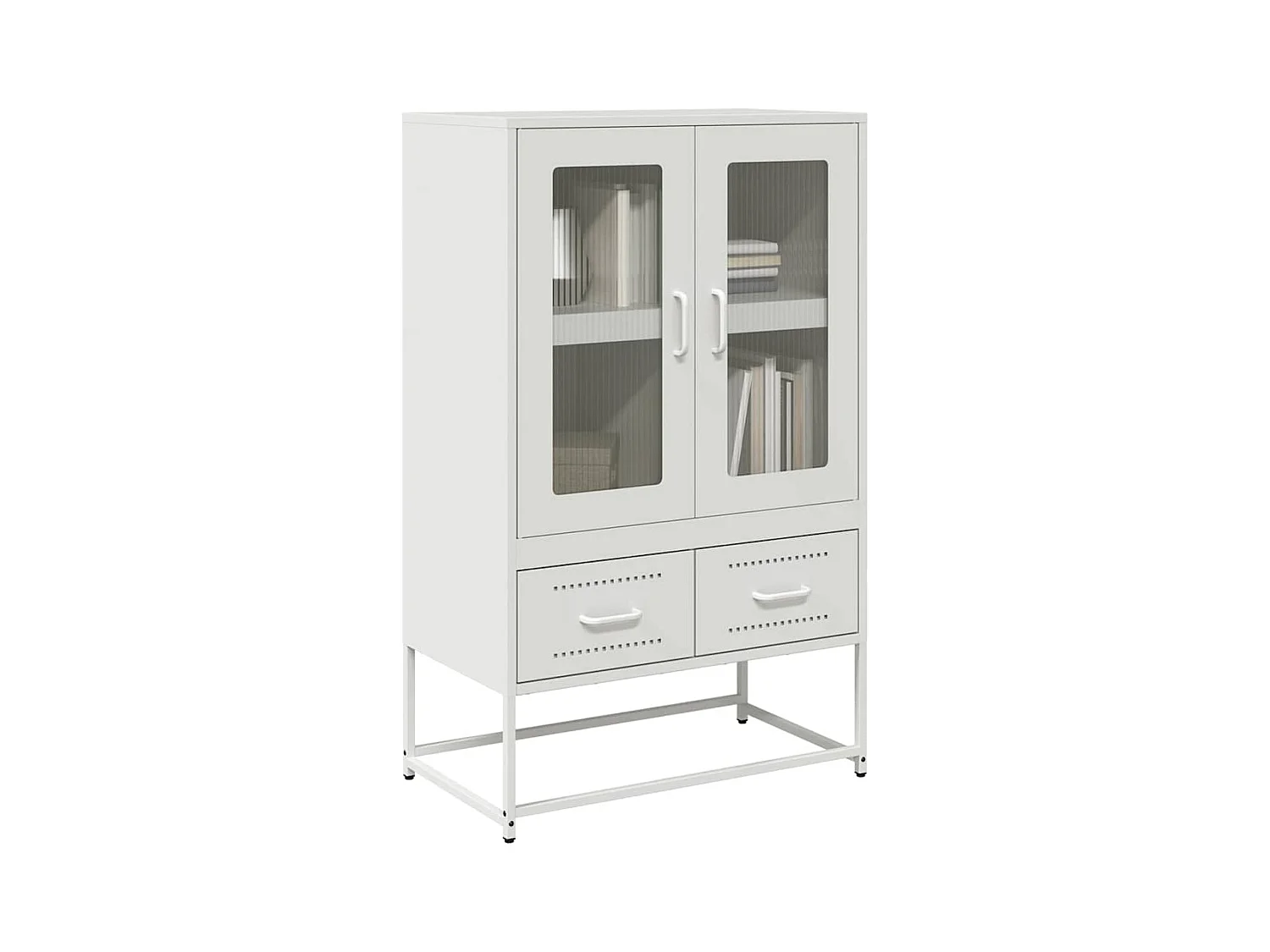Highboard Weiß 68x39x111,5 cm Stahl