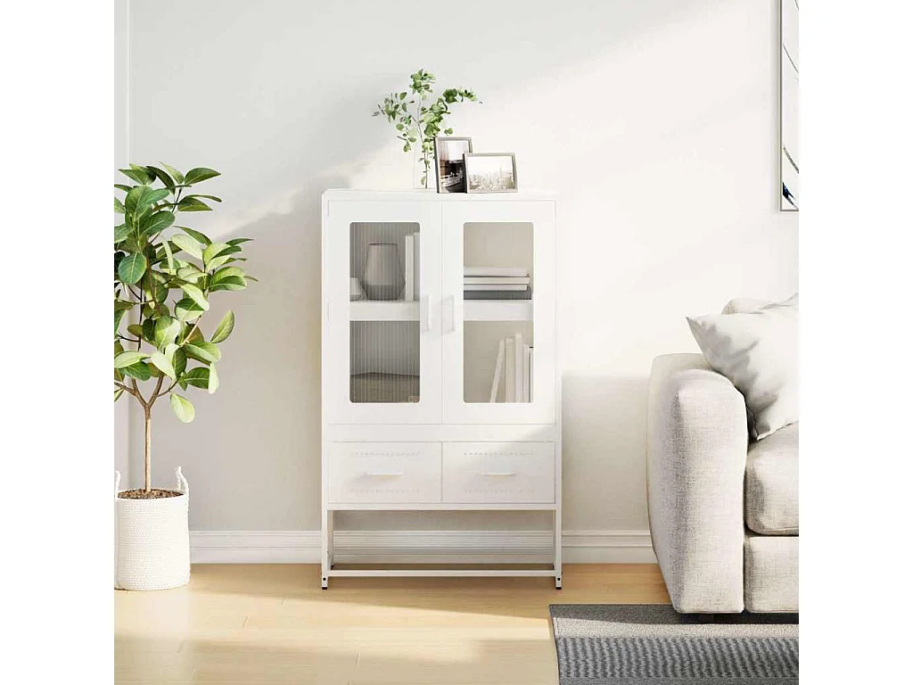 Buffet haut blanc 68x39x111,5 cm acier