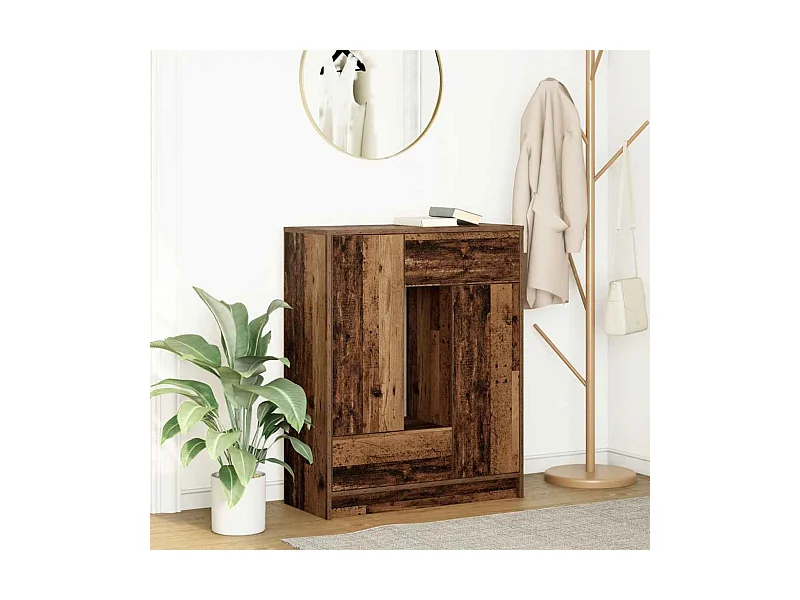 Buffet avec tiroirs et portes vieux bois 73x31x90 cm