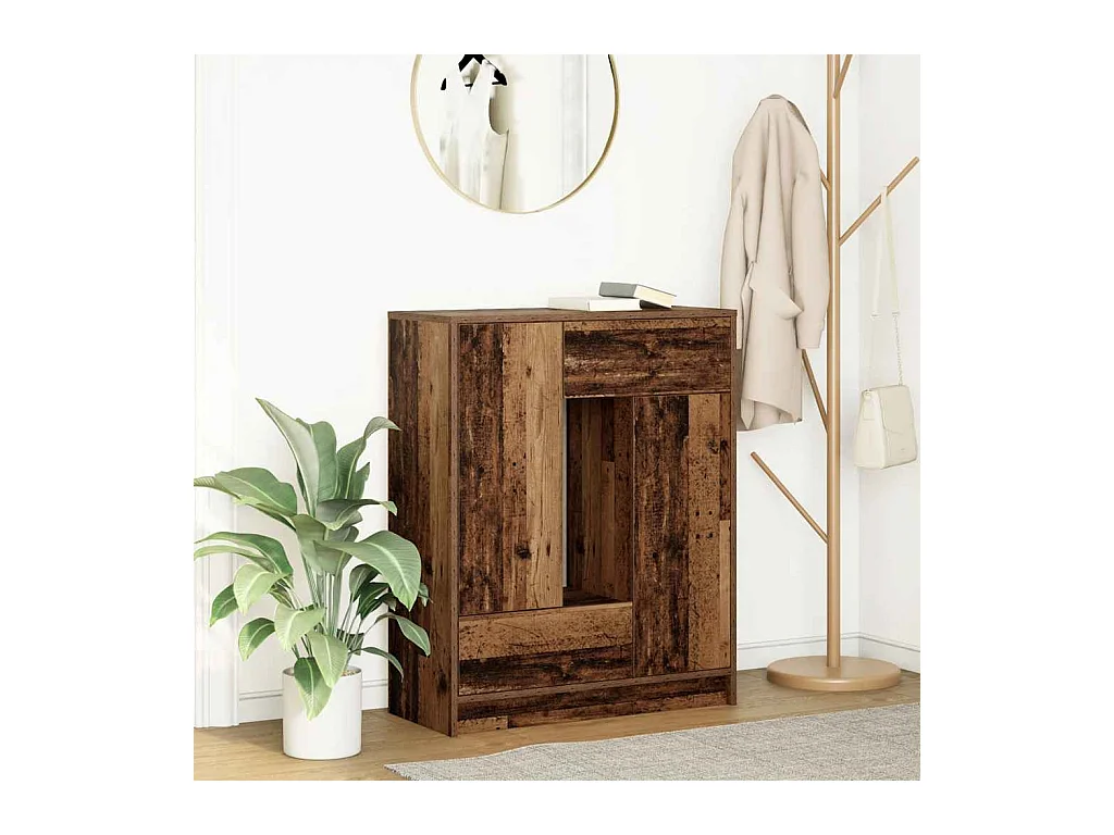 Buffet avec tiroirs et portes vieux bois 73x31x90 cm