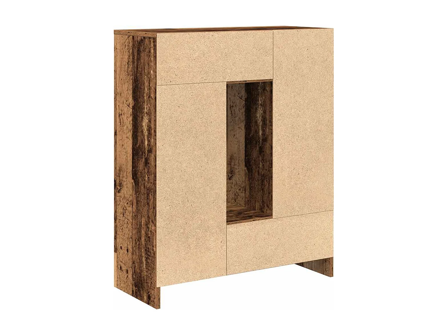 Buffet avec tiroirs et portes vieux bois 73x31x90 cm