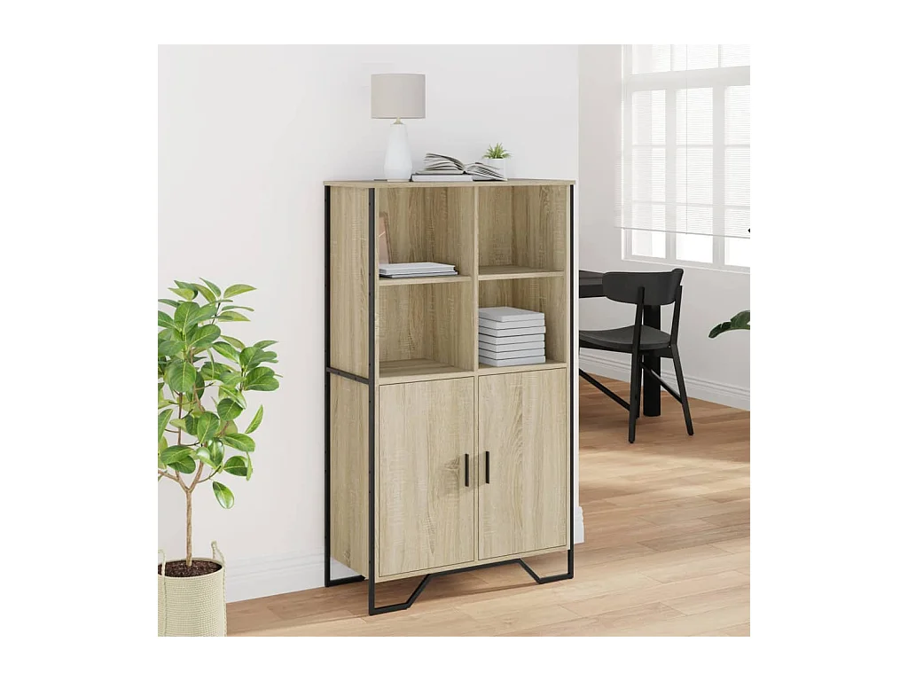 Buffet haut chêne sonoma 79,5x35,5x137,5 cm bois d'ingénierie