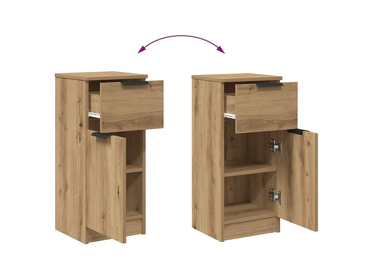 Buffet chêne artisanal 30x30x70 cm bois d'ingénierie