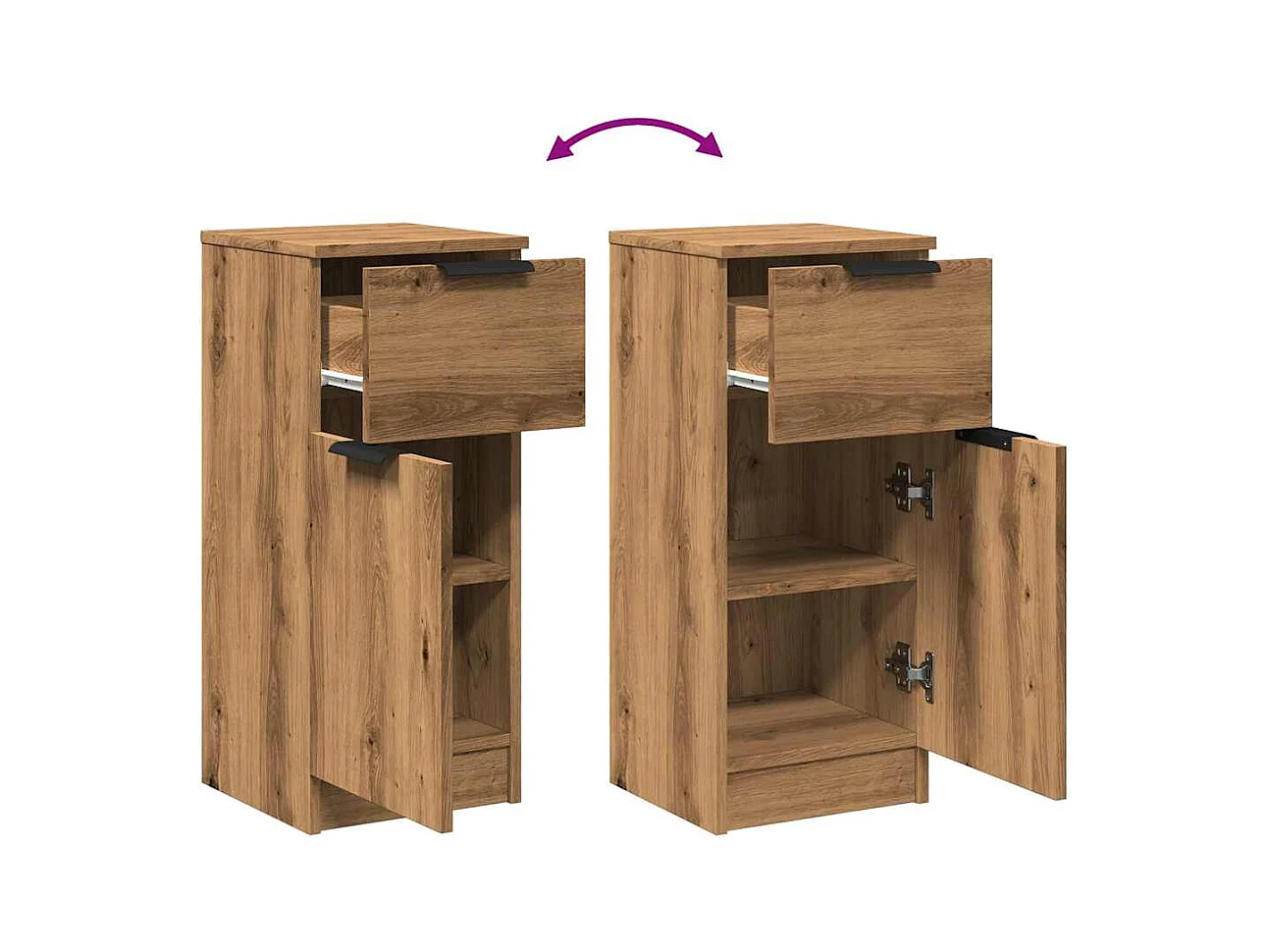 Buffet chêne artisanal 30x30x70 cm bois d'ingénierie