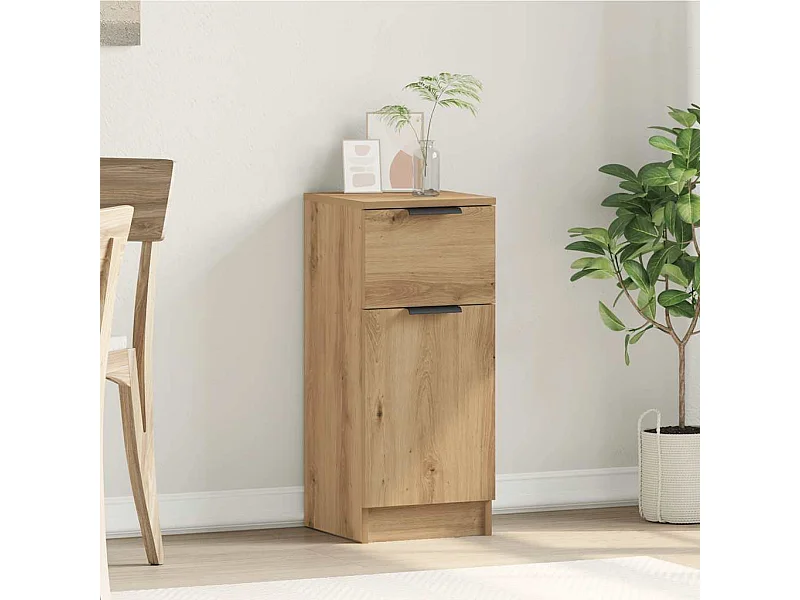 Dressoir 30x30x70 cm bewerkt hout artisanaal eikenkleur