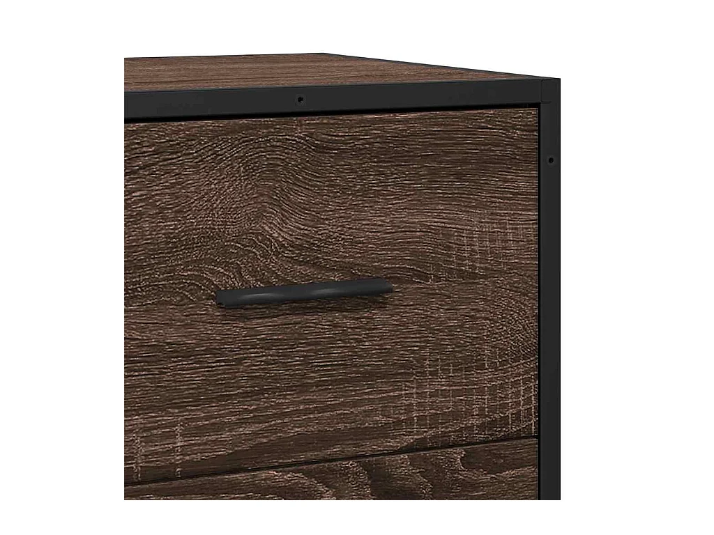 Buffet chêne marron 68x35x76 cm bois d'ingénierie