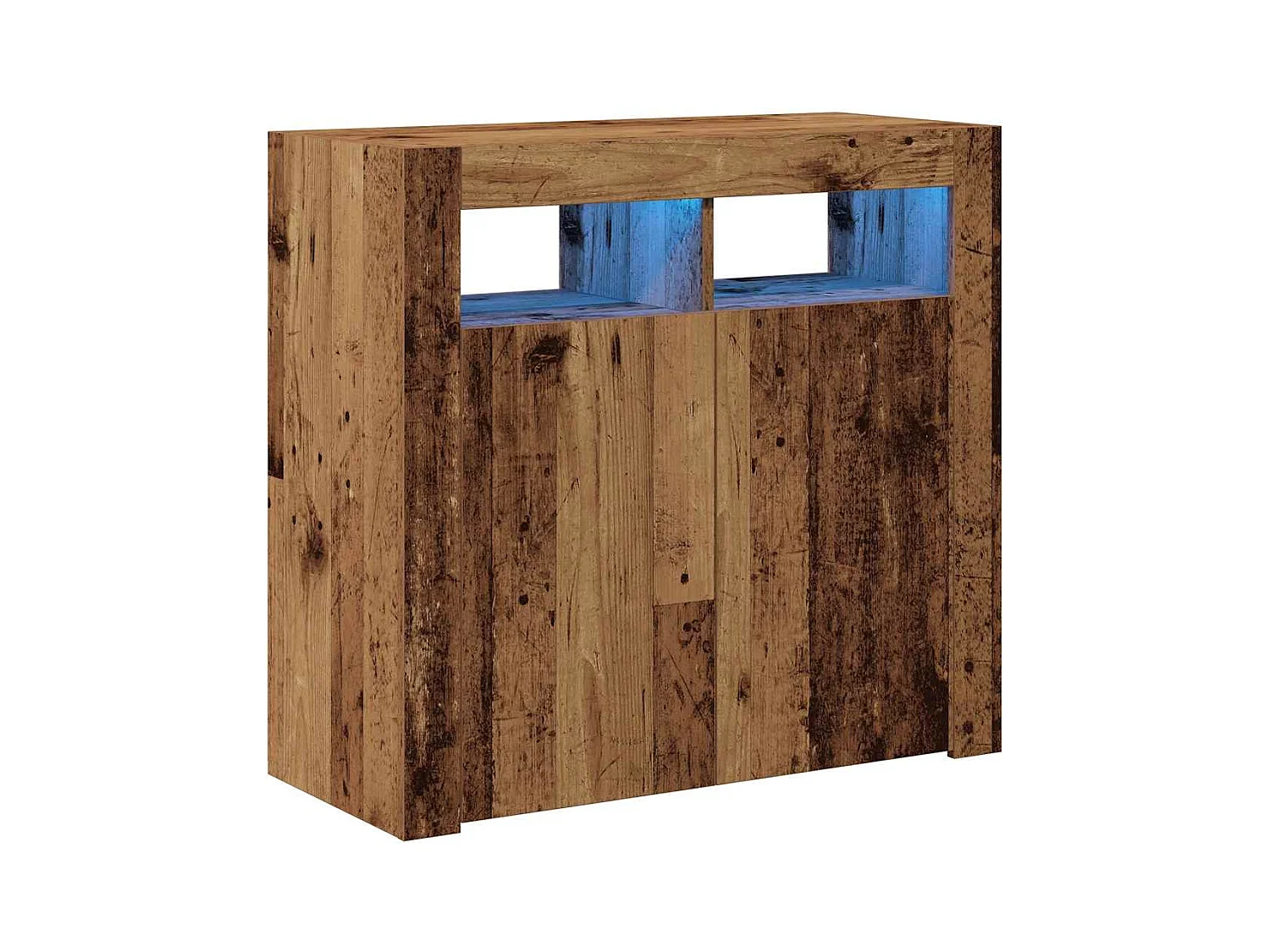 Sideboard mit LED-Leuchten Altholz-Optik 80x35x75 cm