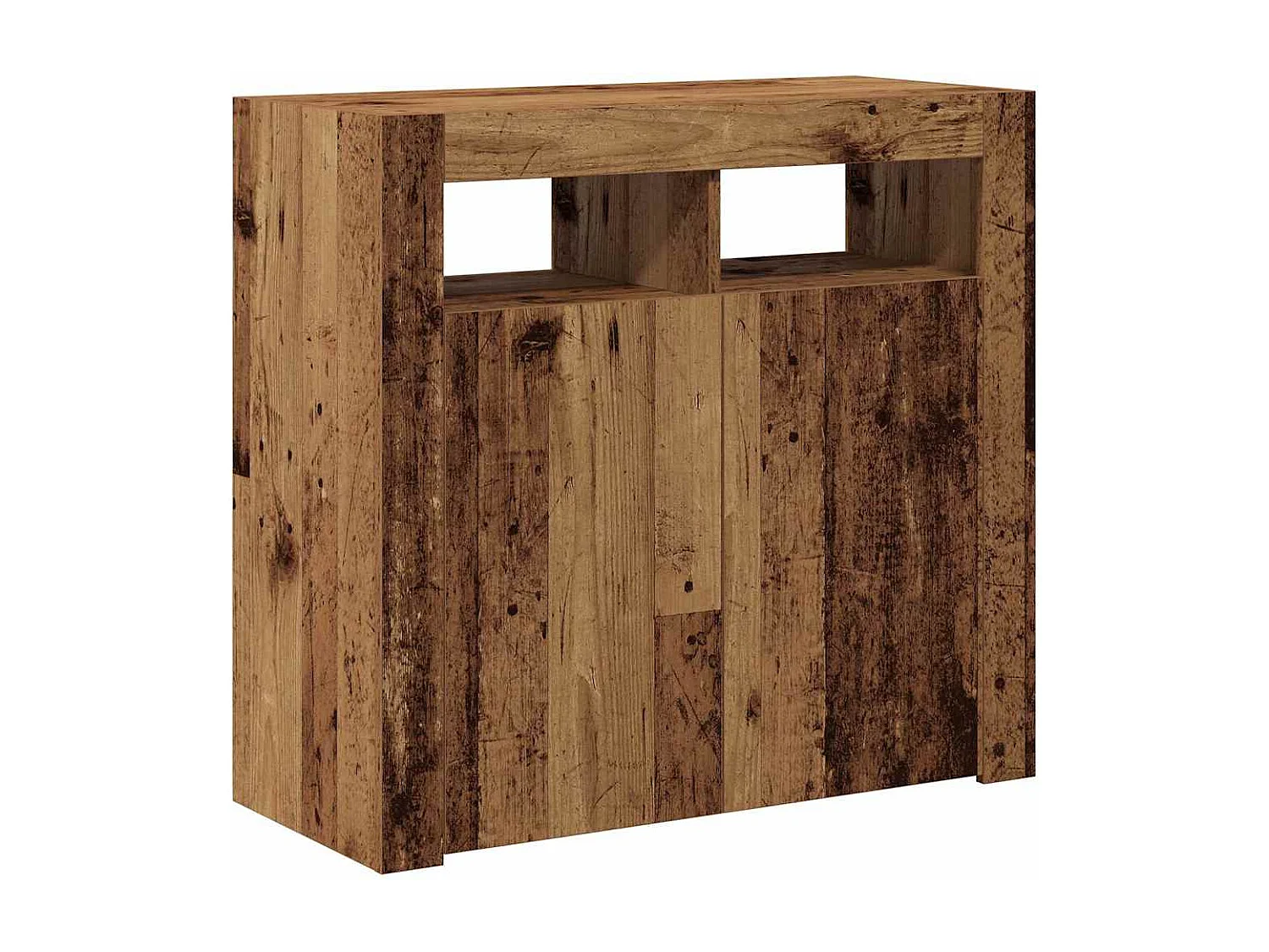 Sideboard mit LED-Leuchten Altholz-Optik 80x35x75 cm