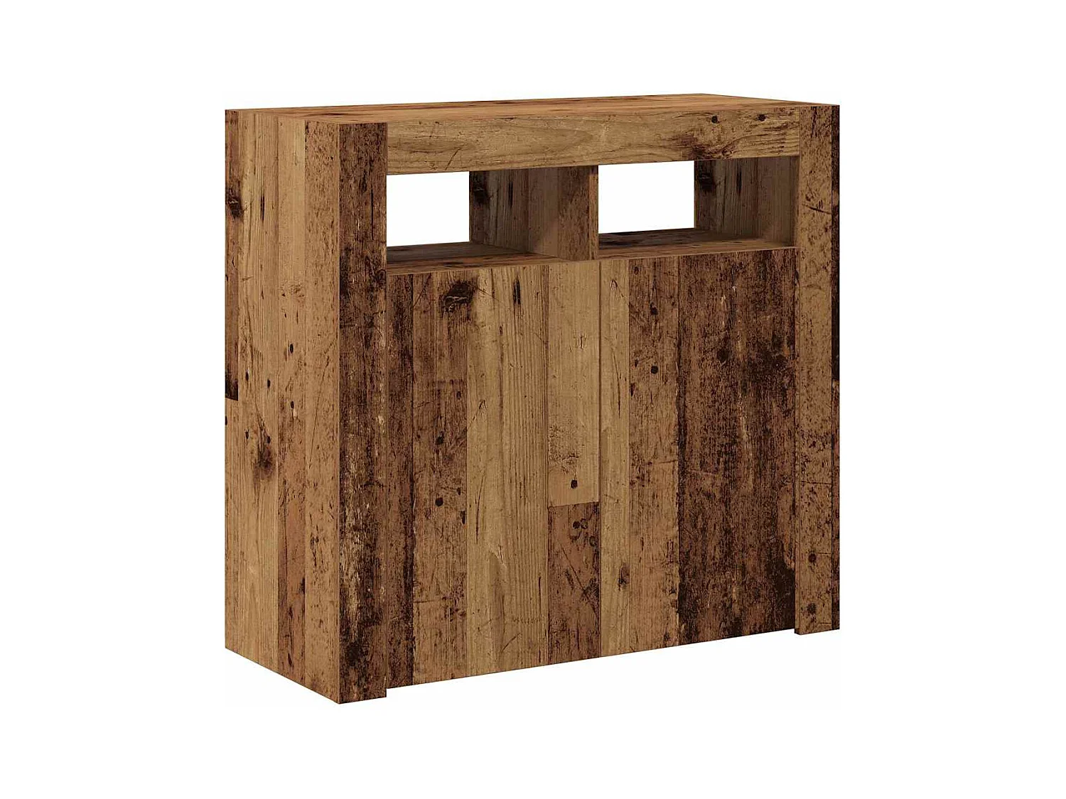 Sideboard mit LED-Leuchten Altholz-Optik 80x35x75 cm