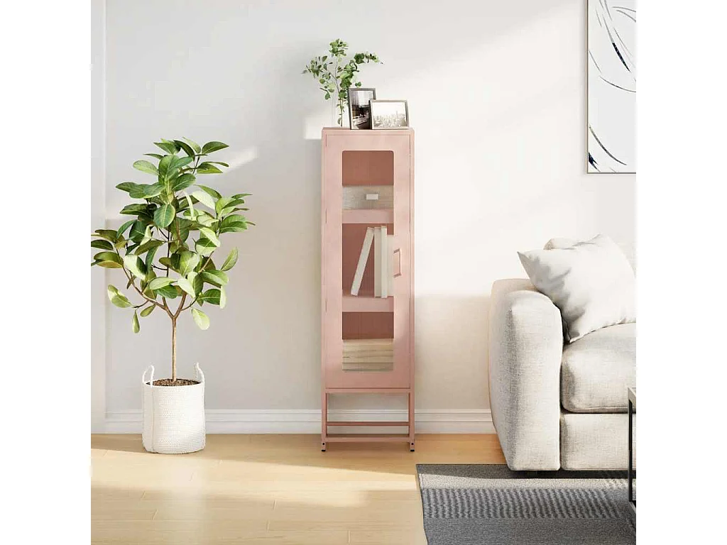 Móvel alto 36x39x123 cm aço laminado a frio rosa