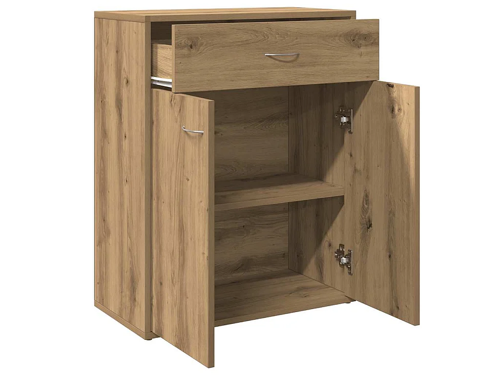 Buffet chêne artisanal 60x30x75 cm bois d'ingénierie