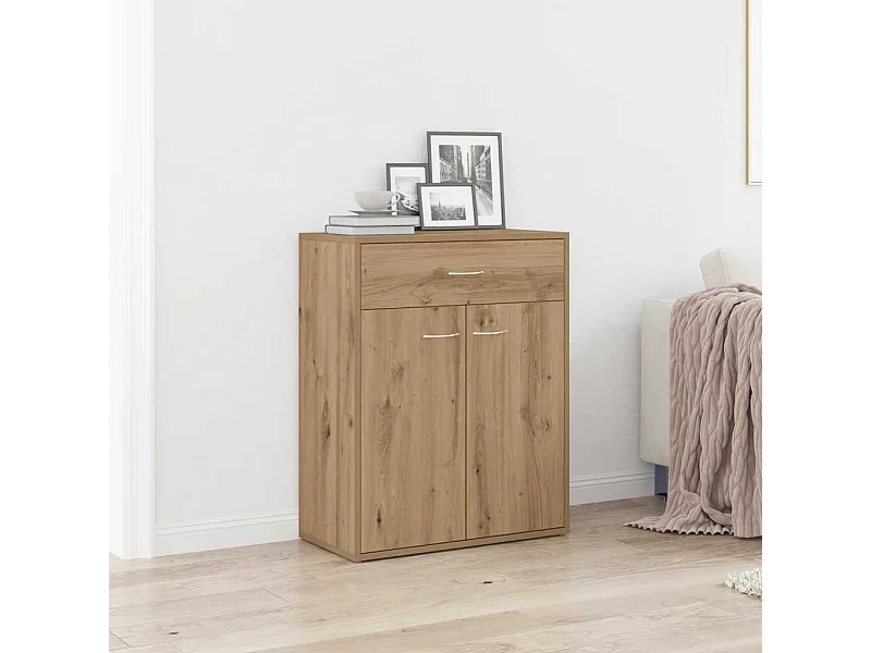 Buffet chêne artisanal 60x30x75 cm bois d'ingénierie