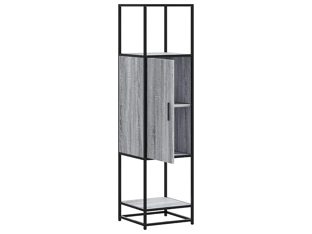 Highboard Grau Sonoma 35,5x35x139 cm Holzwerkstoff und Metall