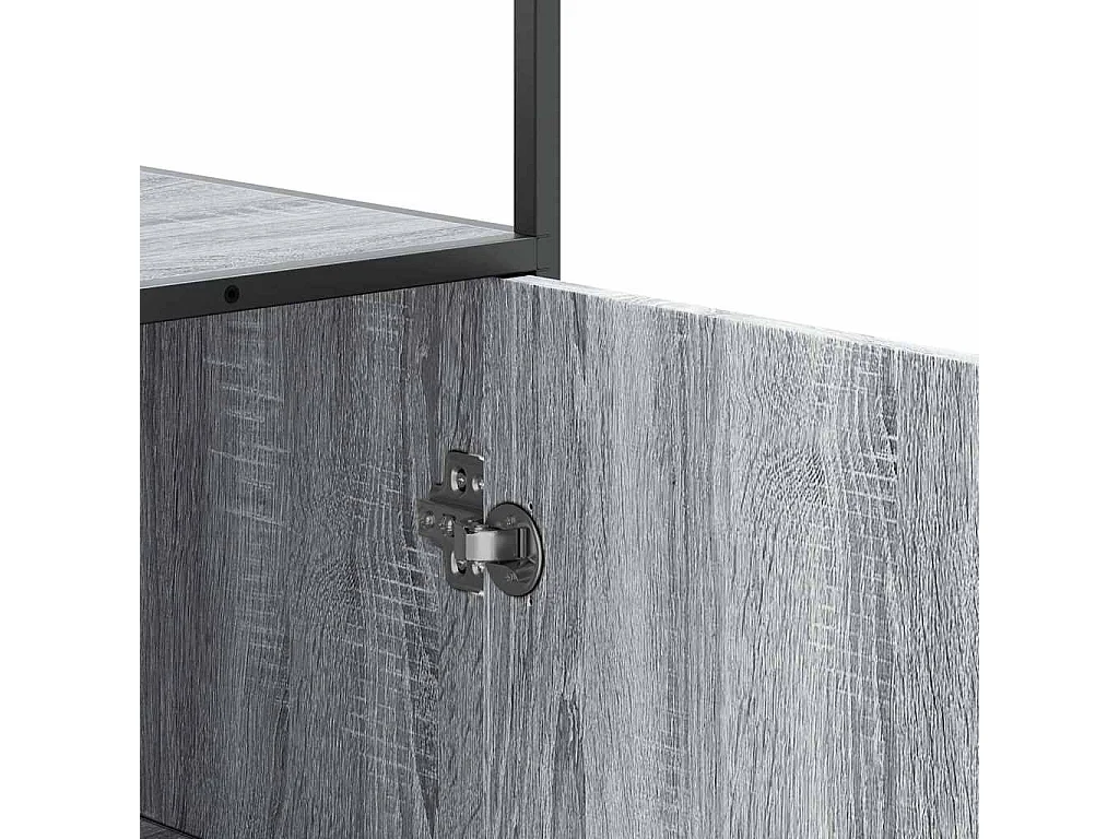 Highboard Grau Sonoma 35,5x35x139 cm Holzwerkstoff und Metall