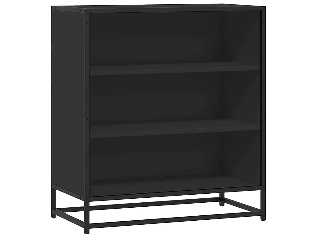 Dressoir 68x35x76 cm bewerkt hout en metaal zwart